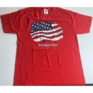 Vtg Red Shirt Patriotism An American Tradition Tshirt Size Large